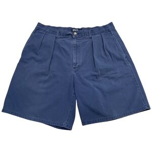 Vintage Polo Ralph Lauren Chino Shorts Mens 33 (Tag 36) Navy Blue Preppy Pleated